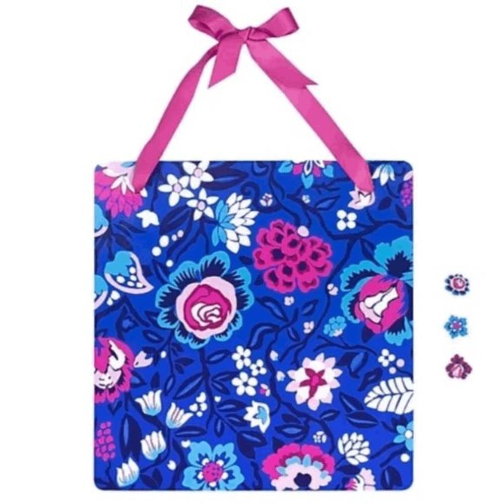 Vera Bradley Hanging Bloom Berry Floral Magnetic Memo Board for Home/Office/Dorm